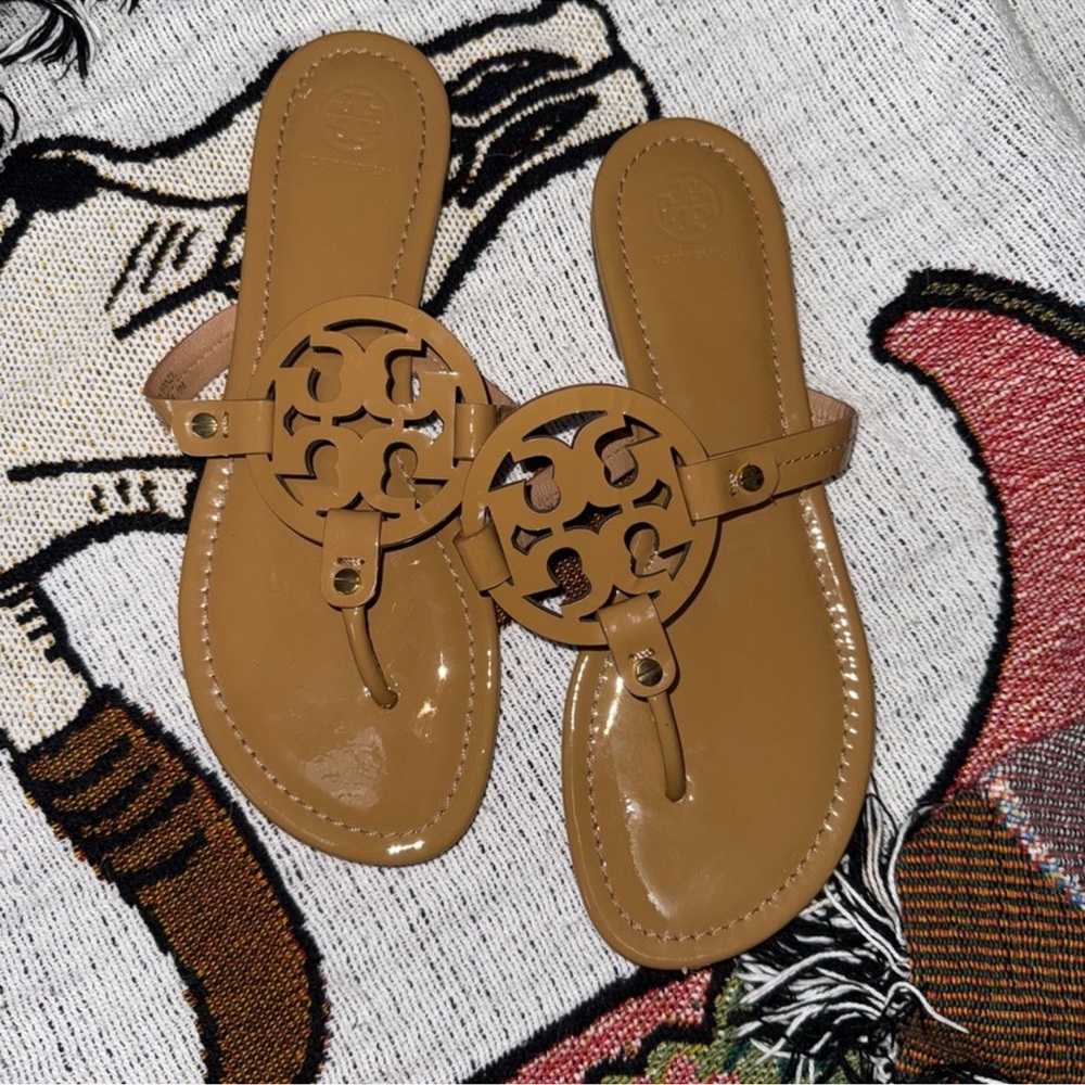 Tory Burch Brown Logo Sandals